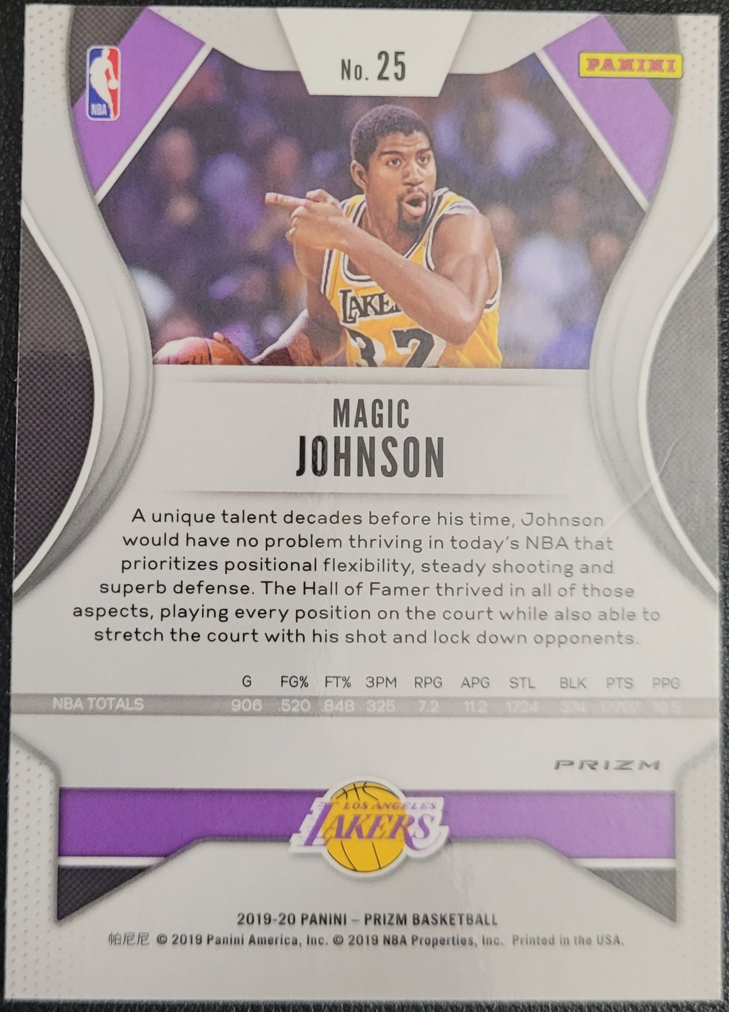 2019-20 Panini Prizm #25 Magic Johnson Prizms Silver