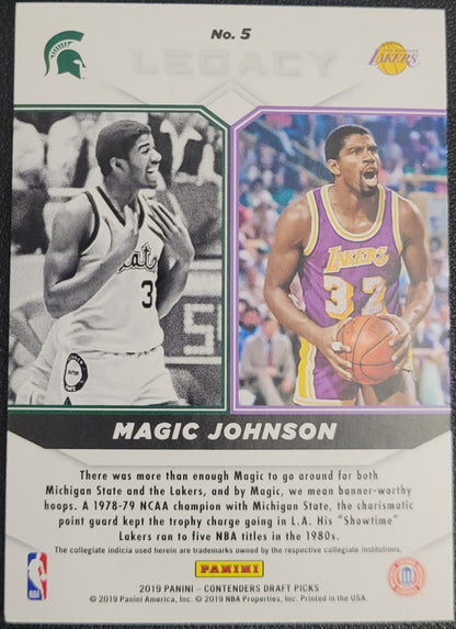 2019 Panini Contenders Draft Picks #5 Magic Johnson Legacy
