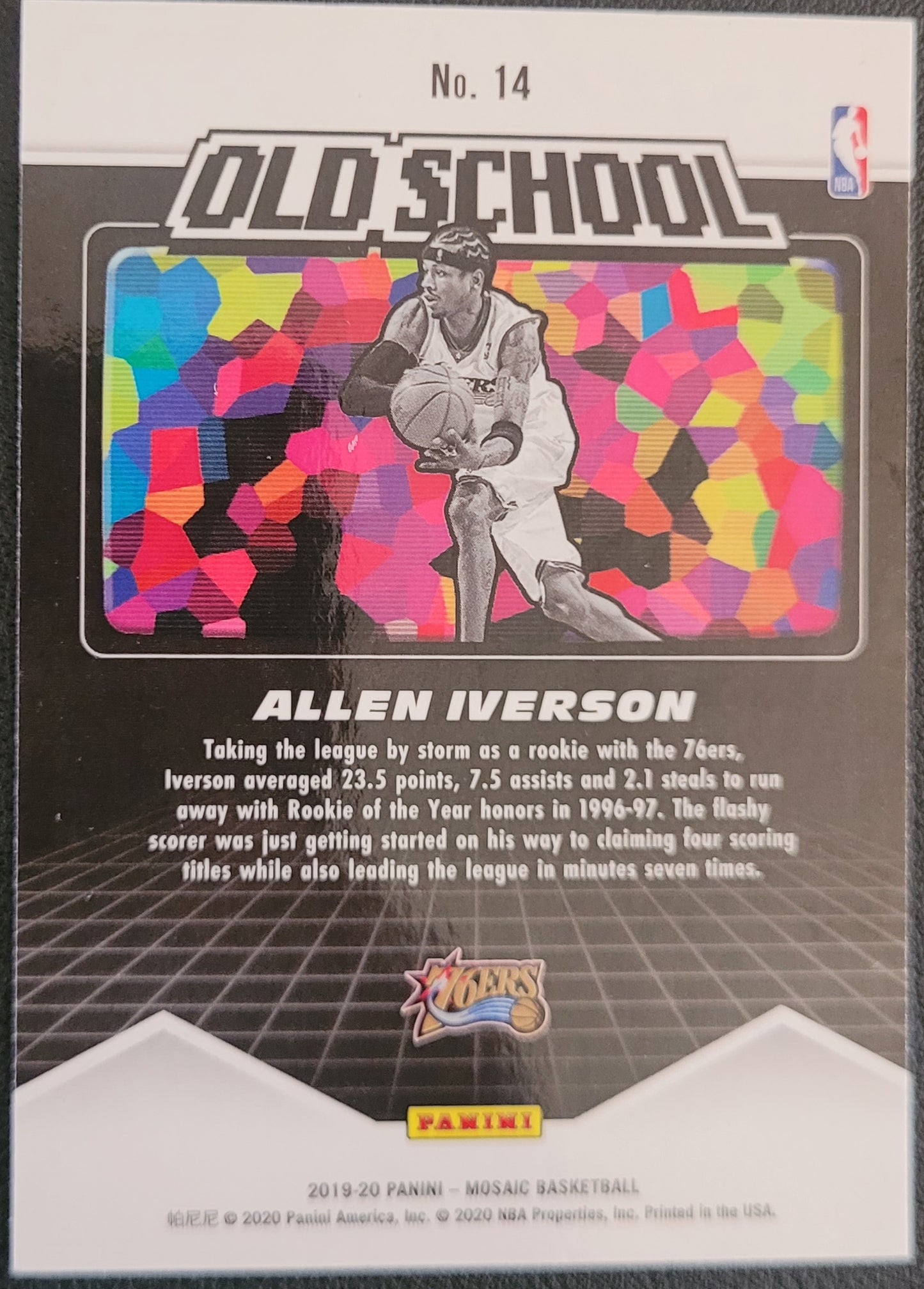 2019-20 Panini Mosaic #14 Allen Iverson Old School