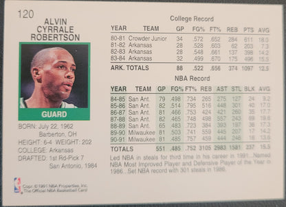 1991-92 Hoops #120 Alvin Robertson