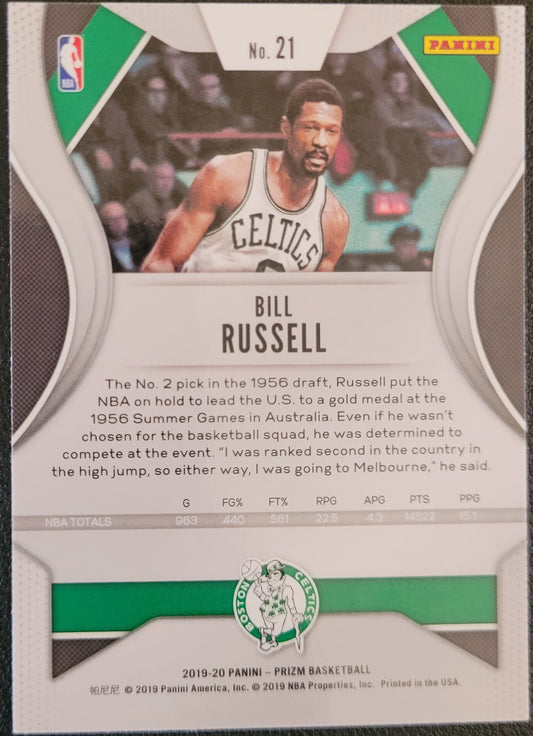 2019-20 Panini Prizm #21 Bill Russell Prizms Green