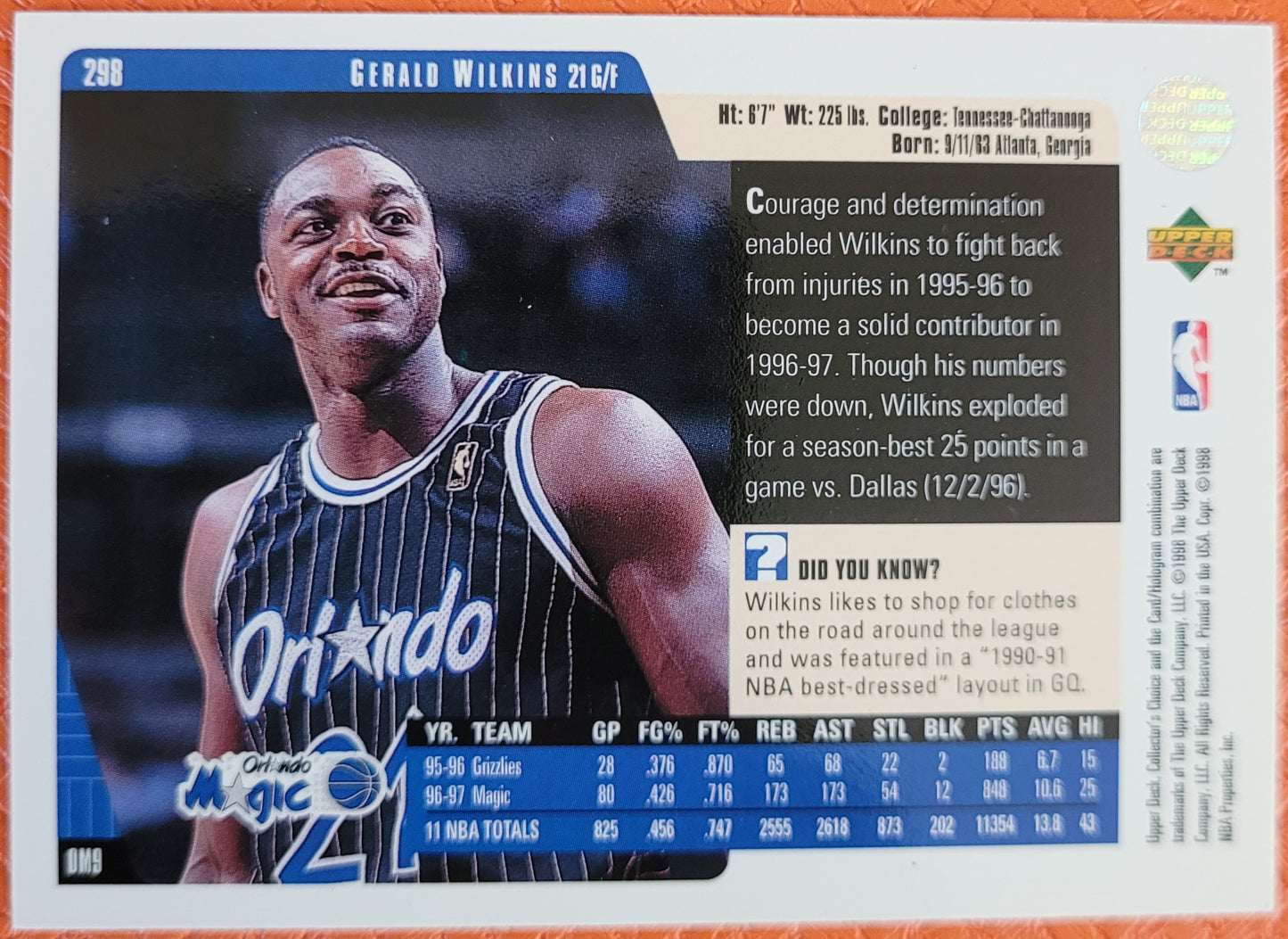 1997-98 Collector's Choice #298 Gerald Wilkins