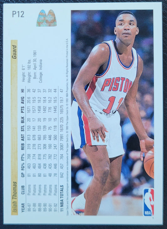 1992-93 Upper Deck McDonald's #P12 Isiah Thomas