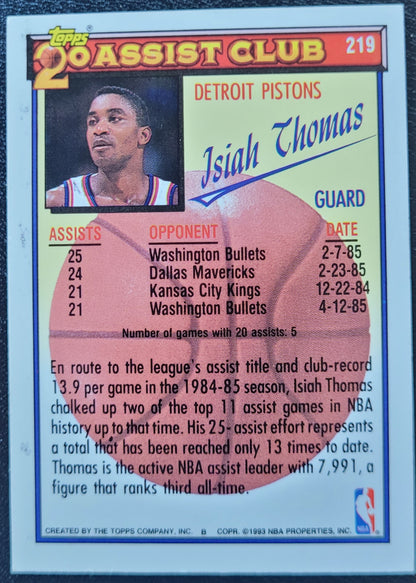 1992-93 Topps #219 Isiah Thomas
