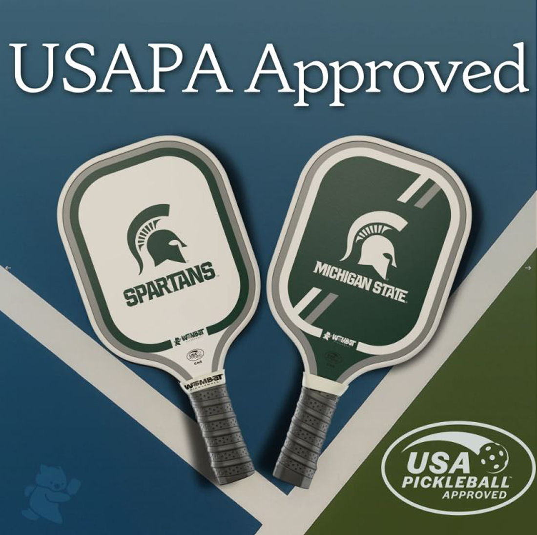 Wombat Pickleball Paddle / Racquet, Pick Your College Team, USAPA Approved, New!