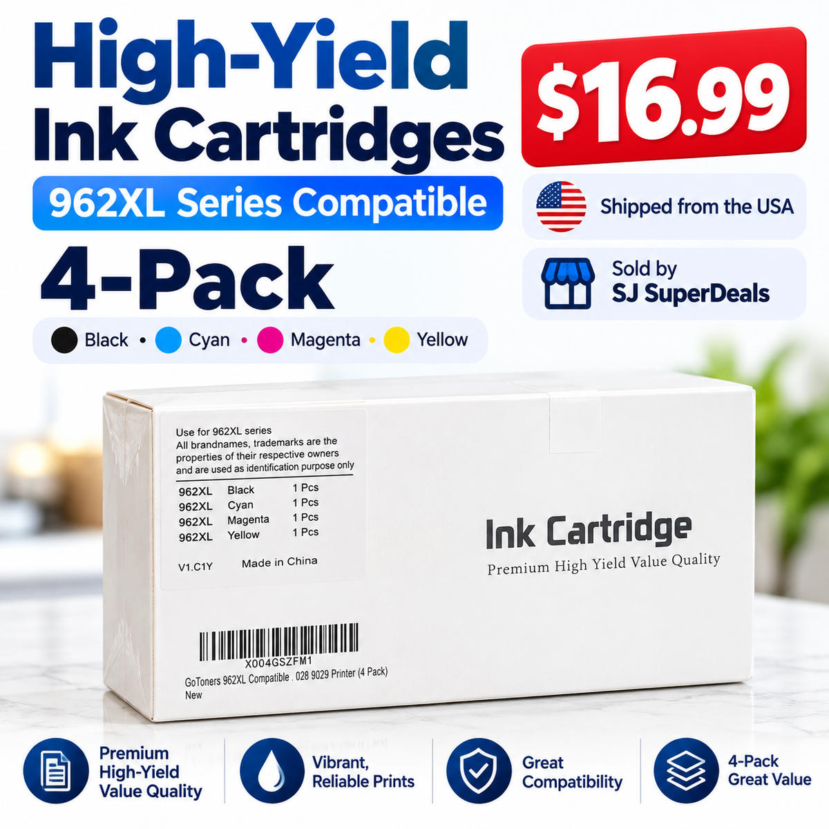 952XL Ink Cartridges for HP OfficeJet Pro 7740 8210 8710 High Yield Combo - NEW!