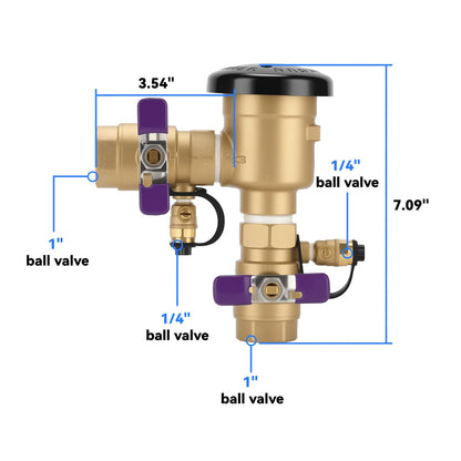 Solimeta 1" Pressure Vacuum Breaker Assembly for Irrigation & Plumbing - New!