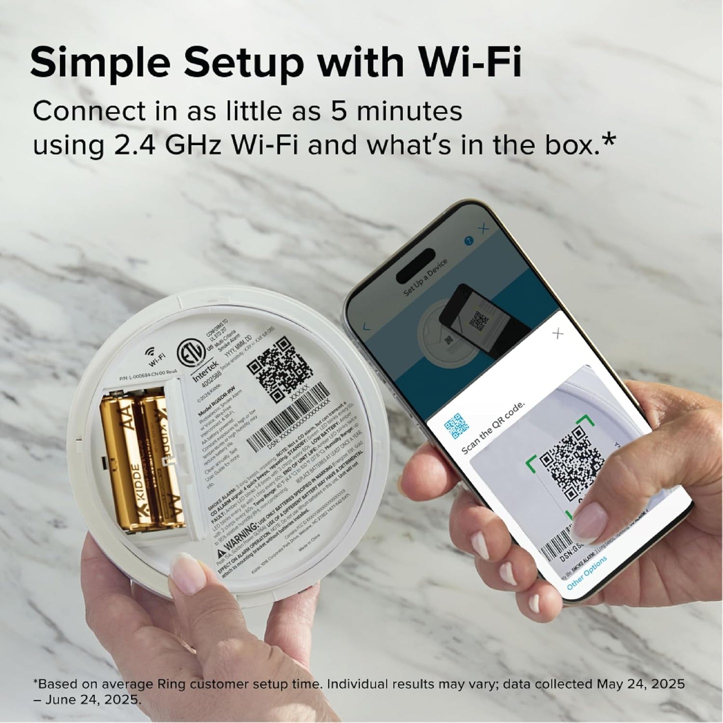 Kidde RGCUDR-RW Smart Smoke & Carbon Monoxide Alarm - w/ Ring App - New!