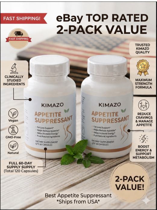 2 Bottles Kimazo Appetite Suppressant 120 Capsules Weight Management Supplement - NEW!