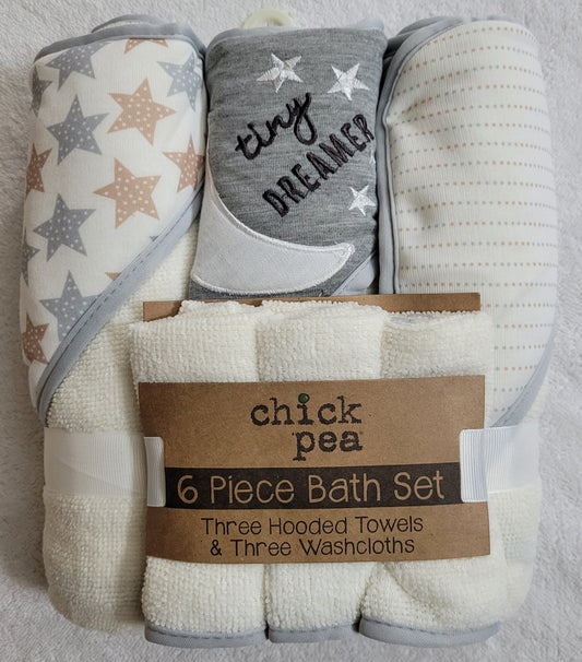 Cutie Pie Baby - Chick Pea 6 piece Bath Set