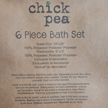 Cutie Pie Baby - Chick Pea 6 piece Bath Set