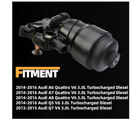 MILIPARTS Aluminum Oil Filter Housing for Audi A6 A7 A8 Q5 Q7 2013-2016 - NEW!