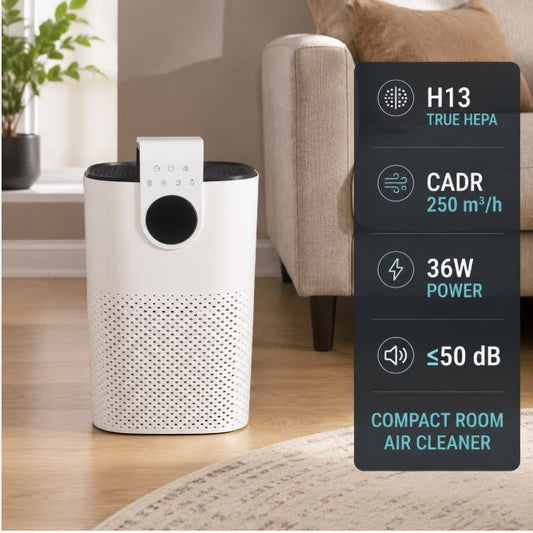 PUREVOLVE True HEPA H13 Air Purifier Compact Quiet Room Cleaner White 36W - NEW!