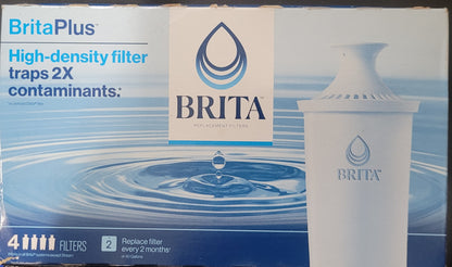 Brita Plus Replacement Water Filter 4 Pack, BPA-Free for Pitchers, OB08, New!