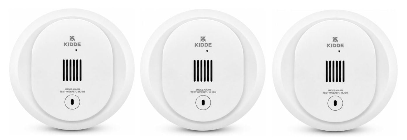 Kidde 3 Pack, AA Battery-Operated Photoelectric Smoke Detector Alarm, New!