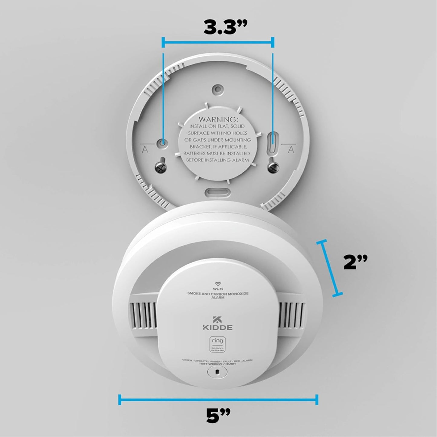 Kidde RGCUDR-RW Smart Smoke & Carbon Monoxide Alarm - w/ Ring App - New!
