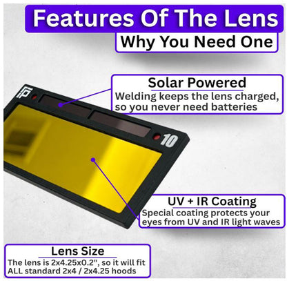 King 2.0 | Shade 12 Gold Auto Darkening Welding Lens | 20A TIG Rated - NEW!