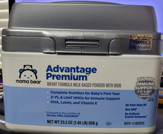 Mama Bear Advantage Premium Baby Formula Powder, 23.2 Oz, Sealed,  Exp. 6/29/26