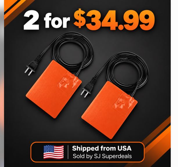2 Pack 150W Silicone Engine Oil Pan Heater Pads 4x5 Inch 120V Adhesive - NEW!