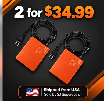 2 Pack 150W Silicone Engine Oil Pan Heater Pads 4x5 Inch 120V Adhesive - NEW!