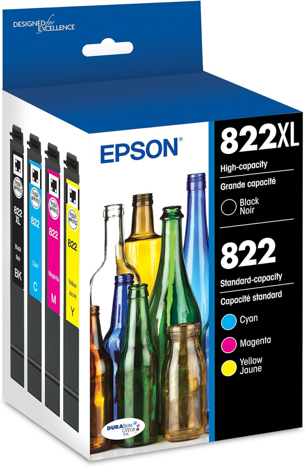 Genuine Epson 822XL Tri-Color Combo Ink Cartridges (without Magenta) Exp. 6/27