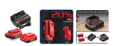 2 Pack 20V 3600mAh Replacement Craftsman V20 Lithium Ion Battery and Charger - NEW!