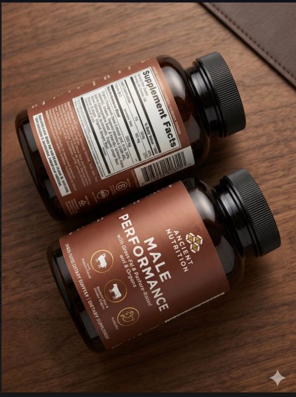 Ancient Nutrition Male Performance Supplements, Grass-Fed, 360 Capsules, NEW!