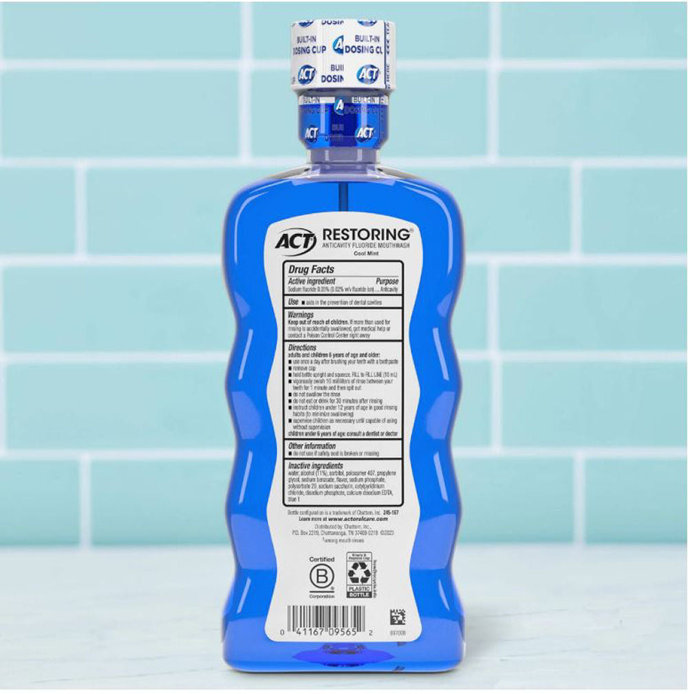 Act Restoring Fluoride Mouthwash Cool Mint (18 oz) Exp. 12/27