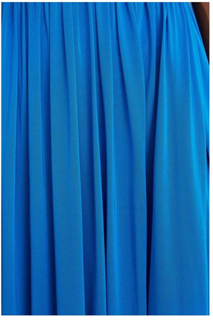Halston Ashley Jersey V Neck Dress, Azure color
