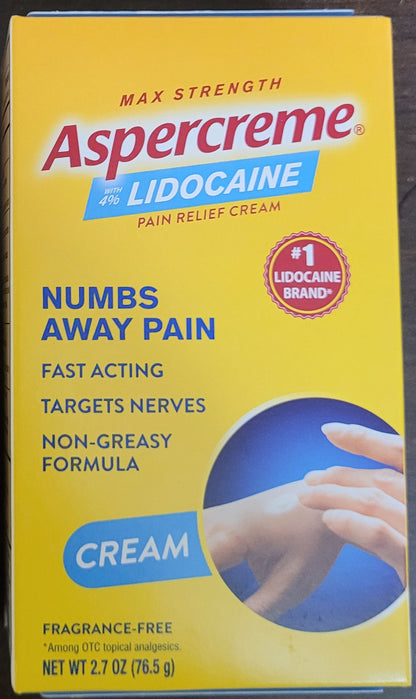 Aspercreme w/ Lidocaine Maximum Strength Pain Relief - 2.7 oz. - Exp. 12/26
