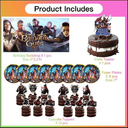 Baldur's Gate Birthday Decoration Kit, 22 pieces