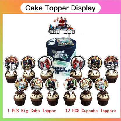 Grand Thieft Auto Birthday Decoration Kit, 22 pieces