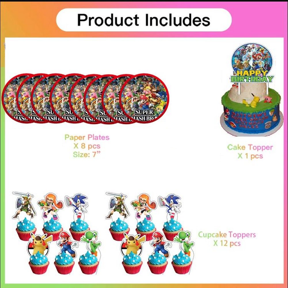 Super Smash Bros., Birthday Decoration Kit, 22 pieces
