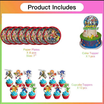 Super Smash Bros., Birthday Decoration Kit, 22 pieces