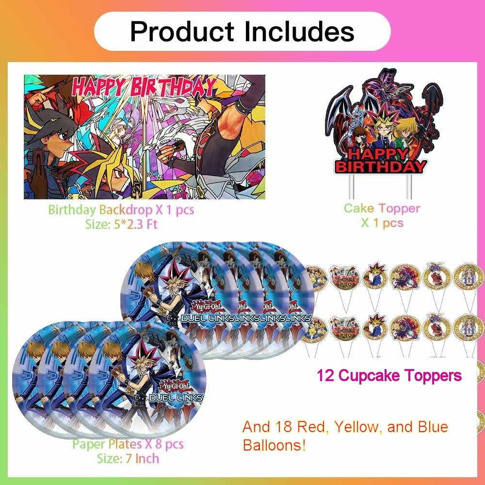 Yugio, 40 pieces, Birthday Party Decoration Kit