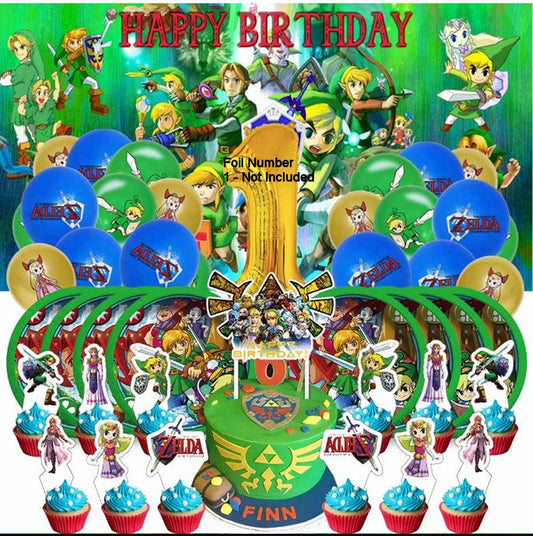 Zelda Happy Birthday Decoration Kit, 56 pieces