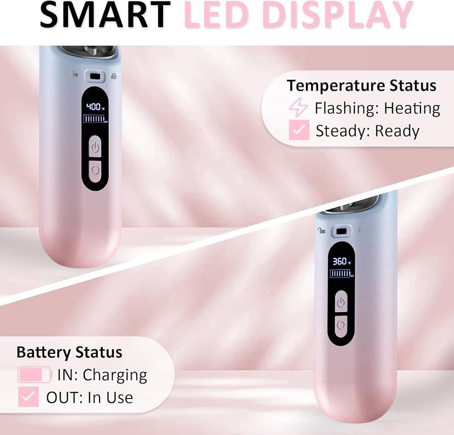 BEAUTYOVO SilkyGo Travel & TSA-Friendly Cordless Hair Straightener Brush - New!