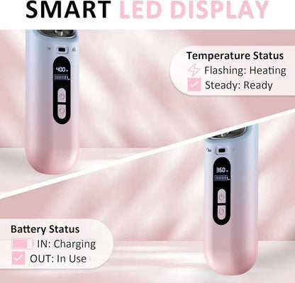 BEAUTYOVO SilkyGo Travel & TSA-Friendly Cordless Hair Straightener Brush - New!