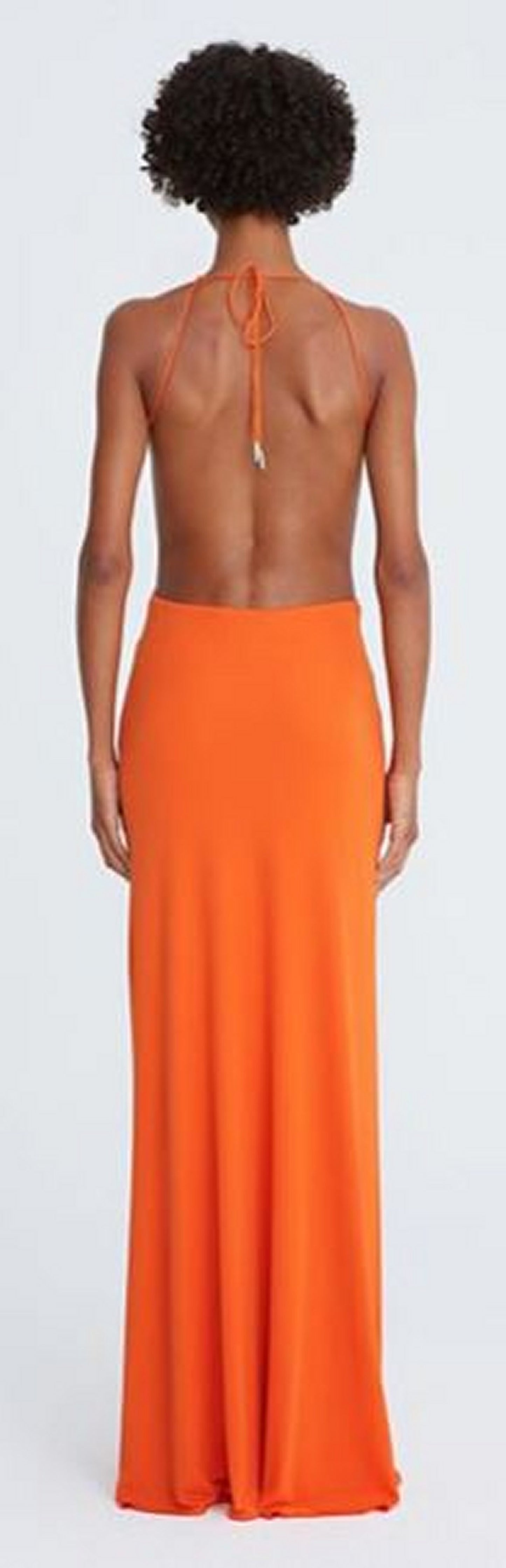 Halston Briar Jersey Open Back Gown, Orangeade