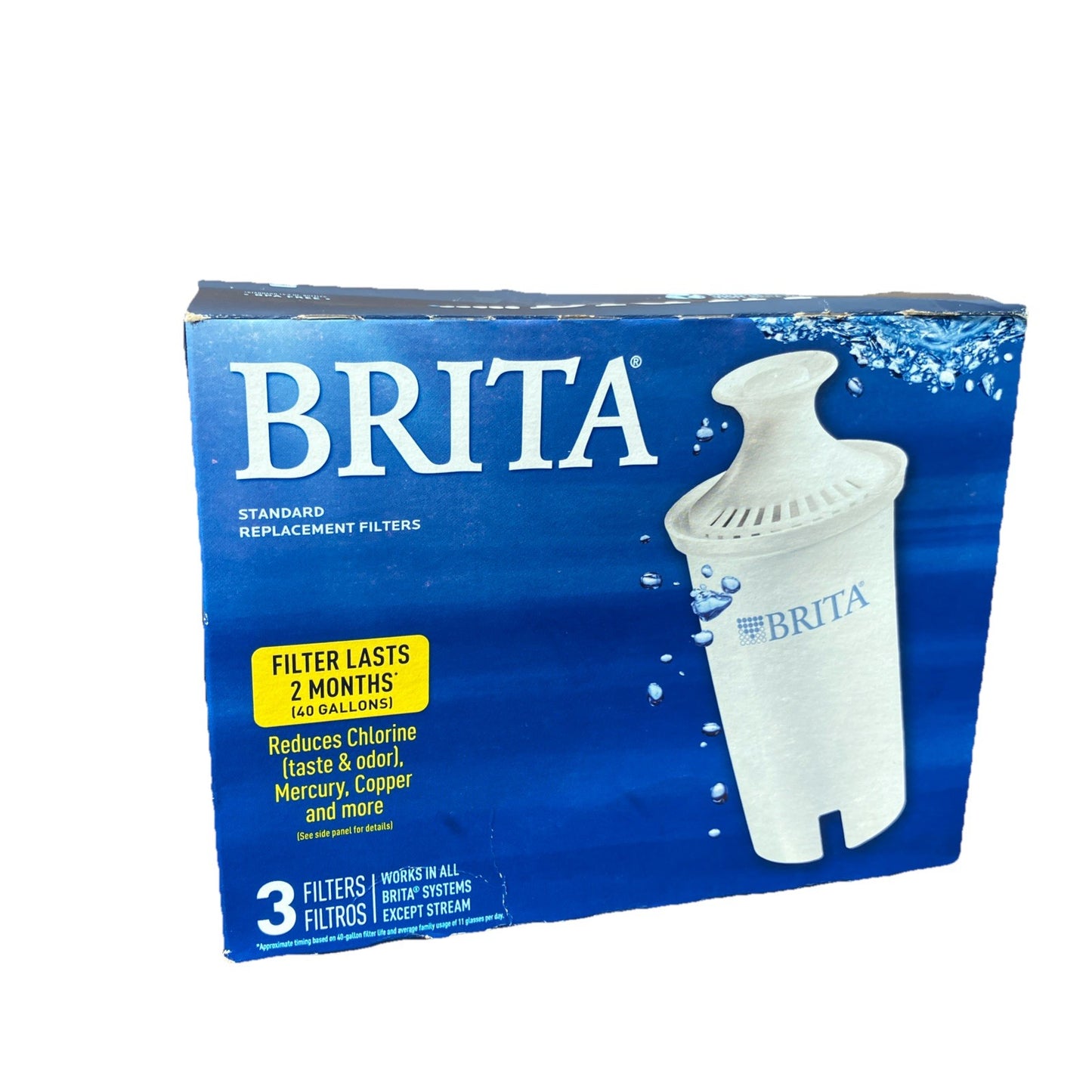 BRITA Standard Water Filter Replacement 3 Pack for Pitchers & Dispensers, New!