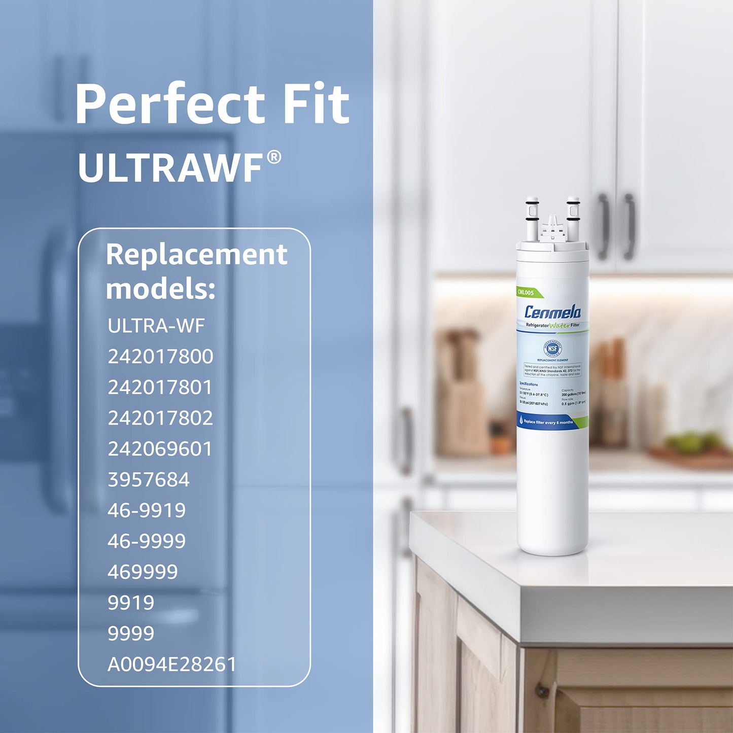 Cenmela CML005 Water Filter, Replaces Pure Source Ultra, ULTRAWF, (2 Pack, Sealed)