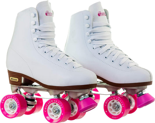 Chicago Women's Classic Roller Skates - Premium White Quad Rink Skates - Size 6 - New!