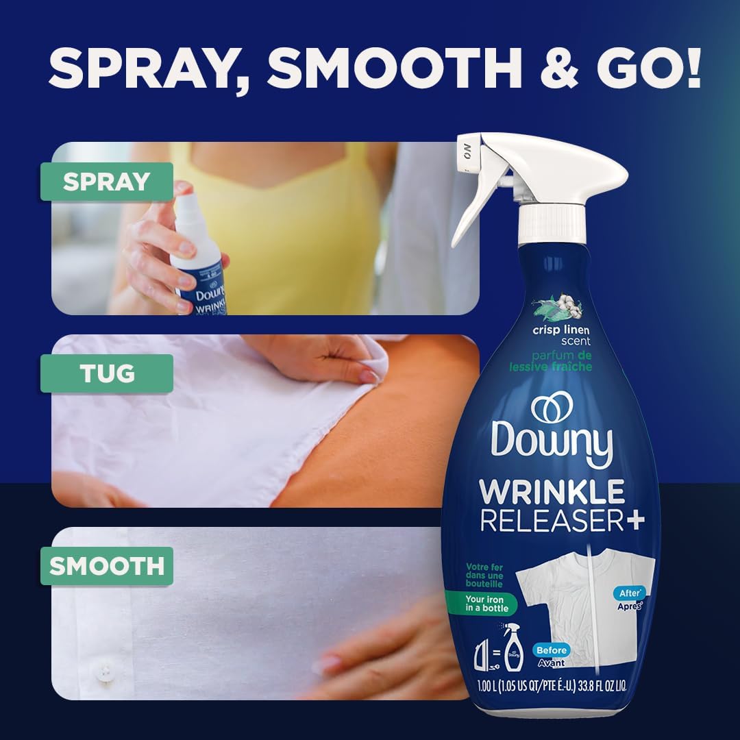 Downy Travel Sized Wrinkle Release Spray, 9 oz. (3 Pack) - NEW