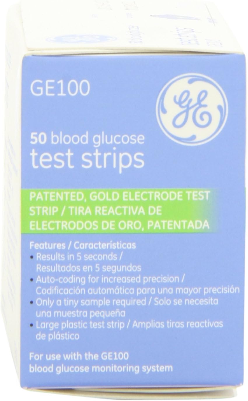 Genuine GE100 Glucose Test Strips, Gold Electrode, (2 Pack, 100 ct.), Exp. 5/26