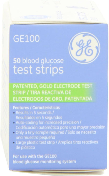 Genuine GE100 Glucose Test Strips, Gold Electrode, (2 Pack, 100 ct.), Exp. 5/26