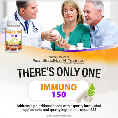 Immuno 150, As Seen On TV, 150 Capsules, 30 Servings, Immune System Support & Boost, Exp. 4/27