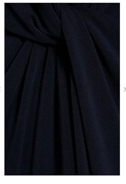 HALSTON EVENING Kathryn Twist Cutout Jumpsuit, Navy