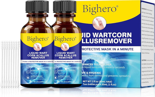 Bighero Liquid Wart, Corn, & Callus Remover (2 Pack, 2 oz total) Exp. 11/26