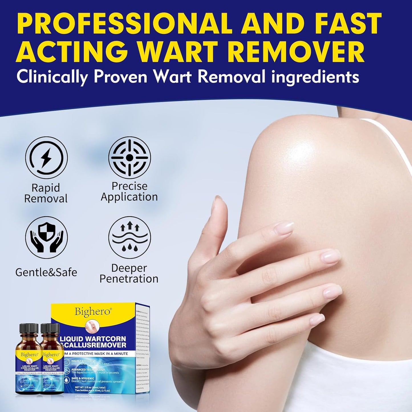 Bighero Liquid Wart, Corn, & Callus Remover (2 Pack, 2 oz total) Exp. 11/26