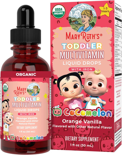 Mary Ruth's Toddler Multi-Vitamin Liquid Drops w/ Iron, Orange Vanilla, 4 oz, Exp. 9/26